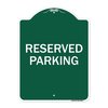 Signmission Reserved Parking Bright Yellow, Green & White Aluminum Architectural Sign, 18" x 24", GW-1824-22991 A-DES-GW-1824-22991